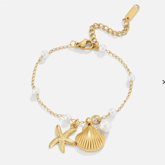 Anthropologie Jewelry - SeaShell 18K Gold Stainless Steel Waterproof Charm Bracelet
